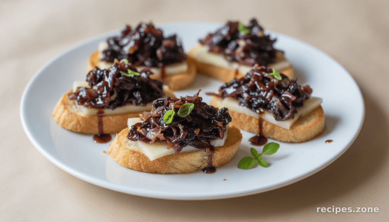 Savory Radicchio and Prosciutto Crostini Topped with Sweet Syrupy Sapa
