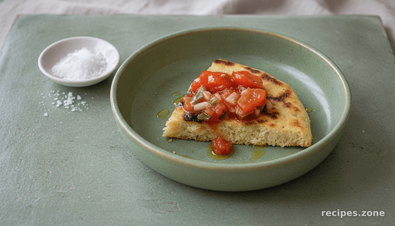 Algerian Bouzgene Berber Bread with Roasted Pepper Sauce