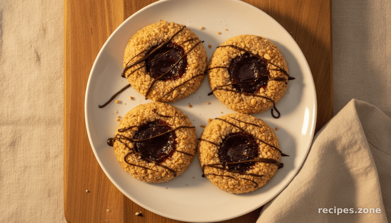 Chocolate & Strawberry Thumbprint Cookies