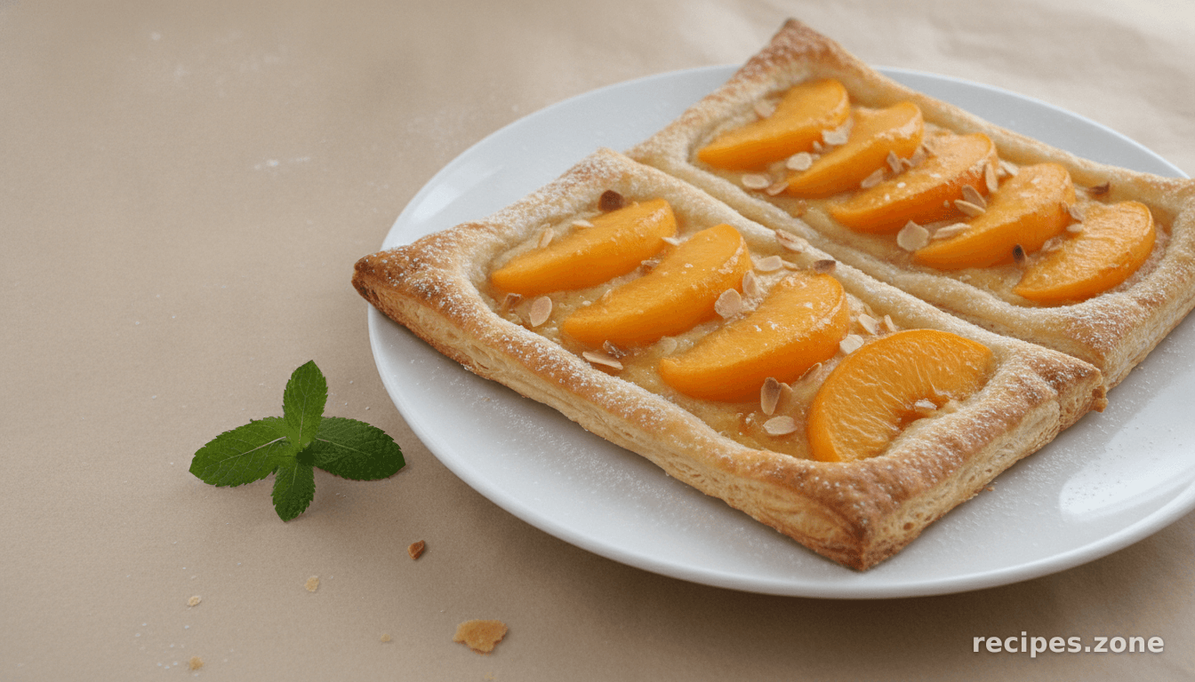 Peach and almond puff pastry tarts