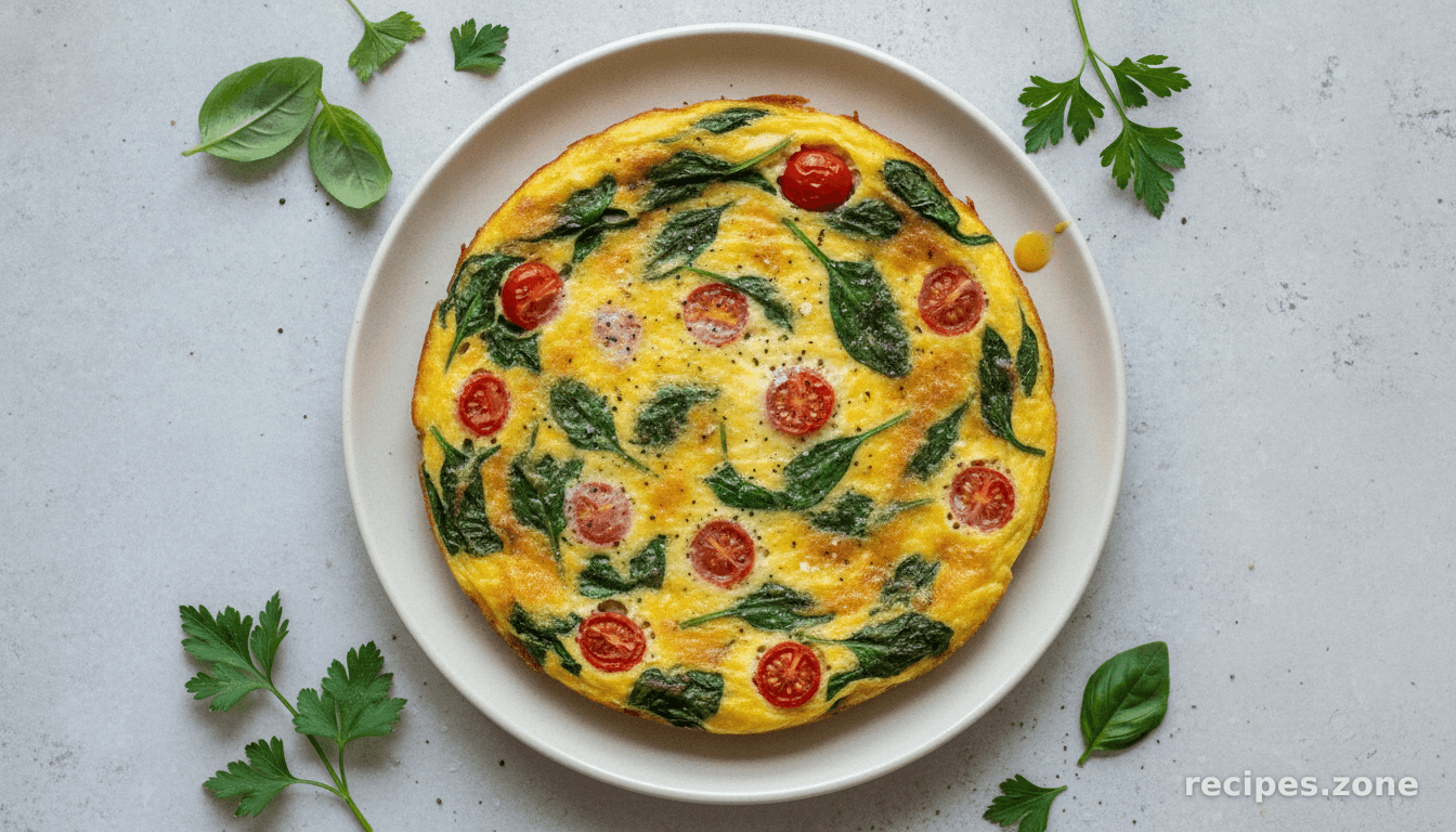 Simple Spinach and Tomato Frittata