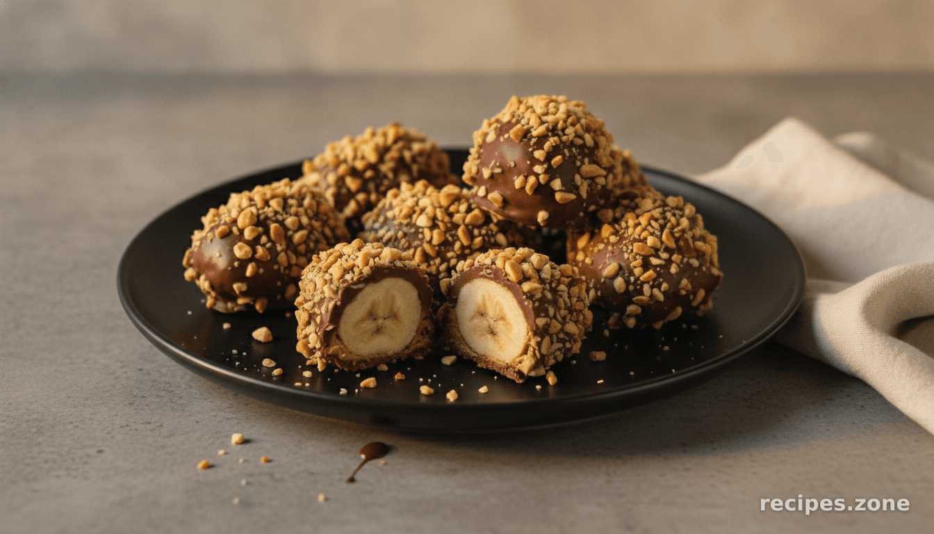 Frozen Chocolate-Dipped Peanut Butter Banana Bites