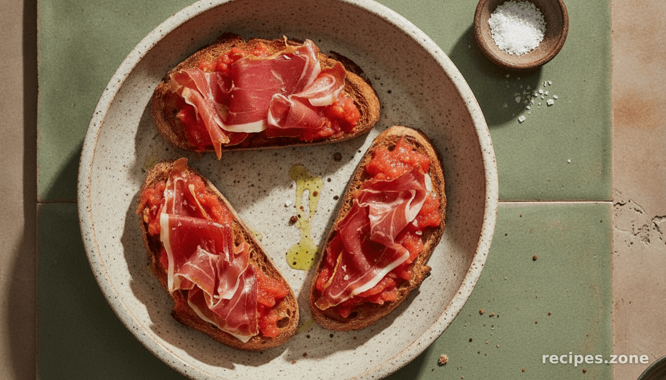 Spanish tomato bread with jamón Serrano