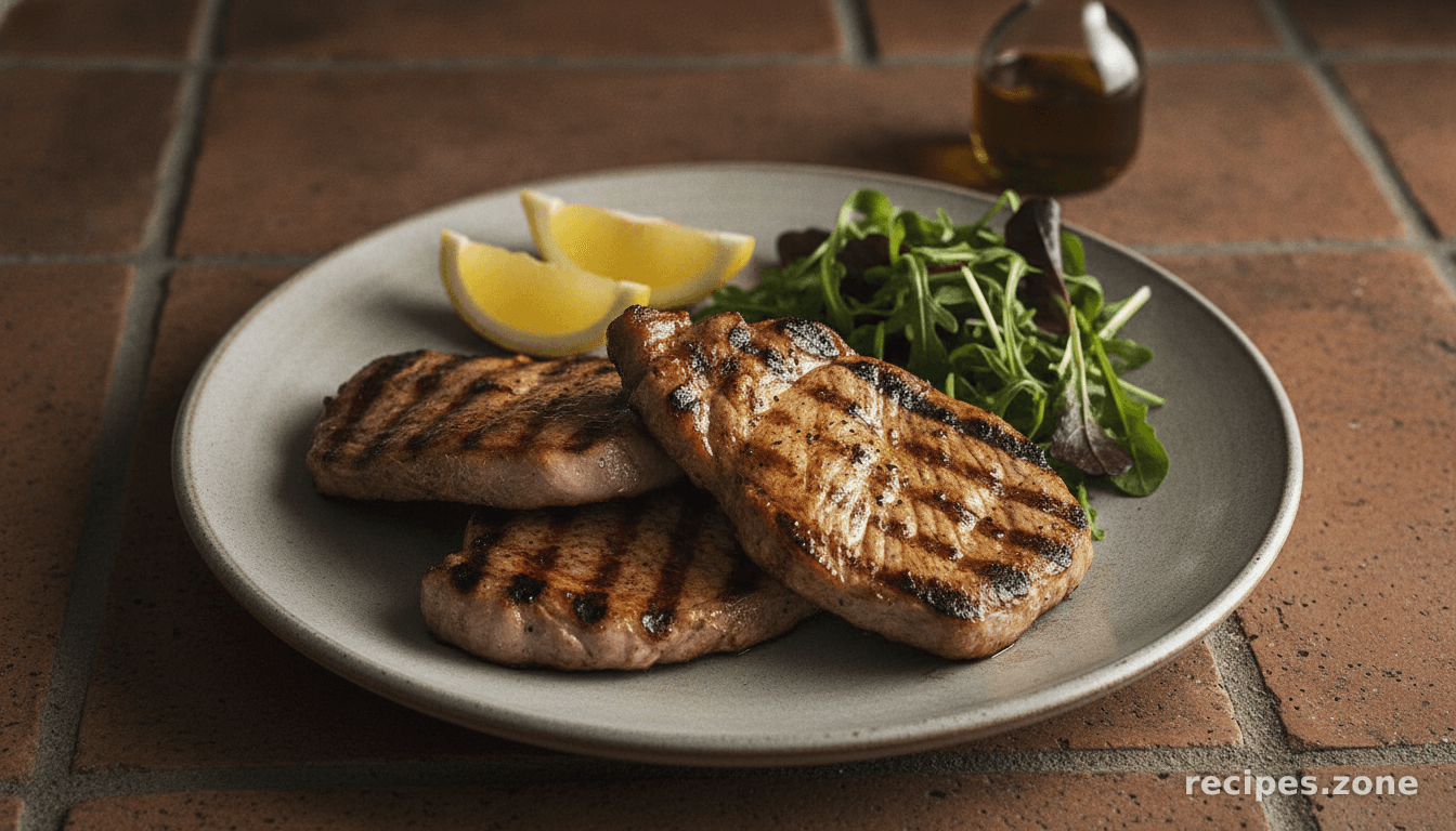 Portuguese barbecued pork (Febras assadas)