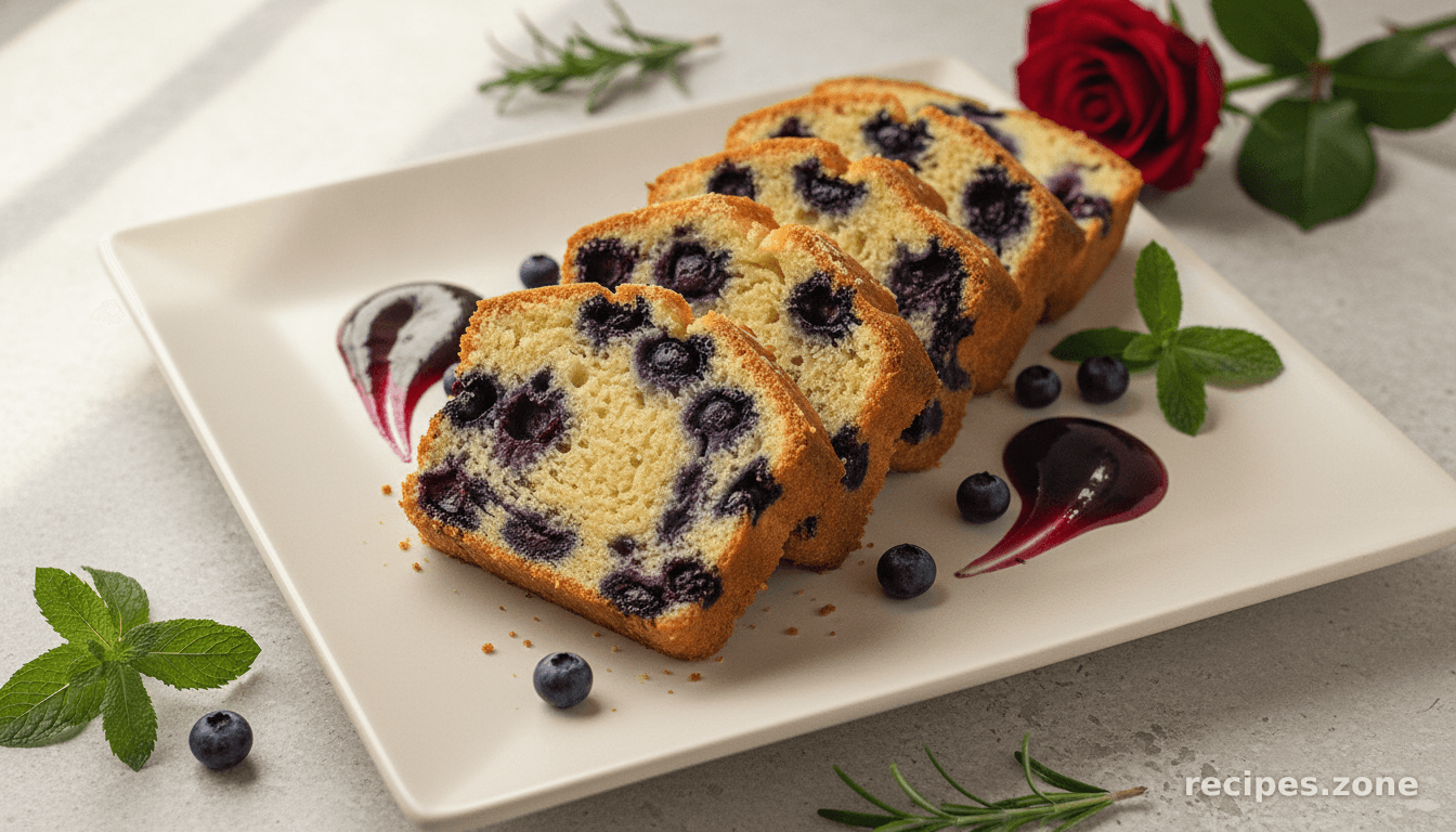 Blueberry Loaf With Blueberry Syrup