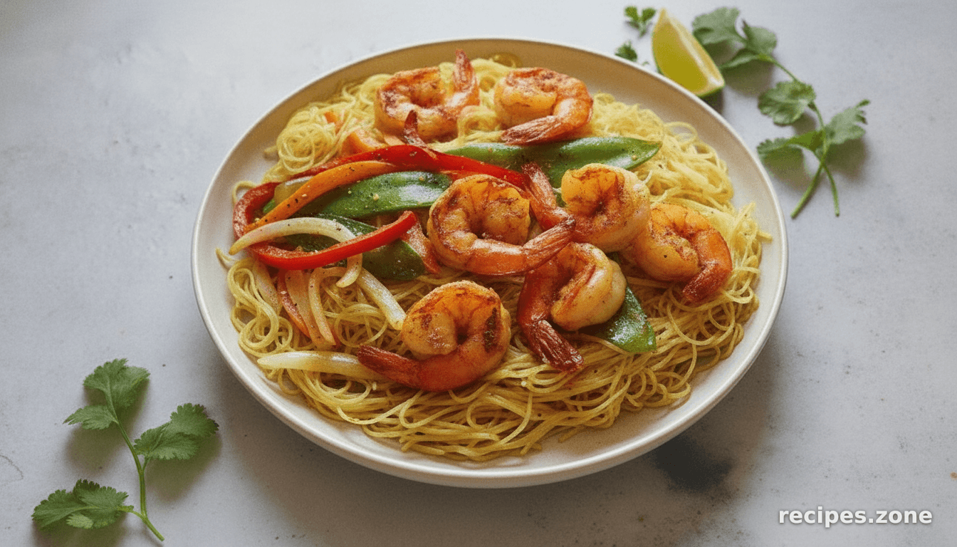 Singapore Noodles with Shrimp