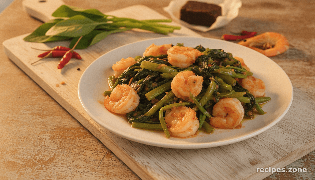 Stir-Fry Water Spinach With Shrimp Paste (Belacan Kangkung)