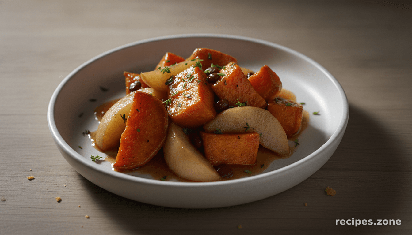 Maple Roasted Pears and Sweet Potatoes