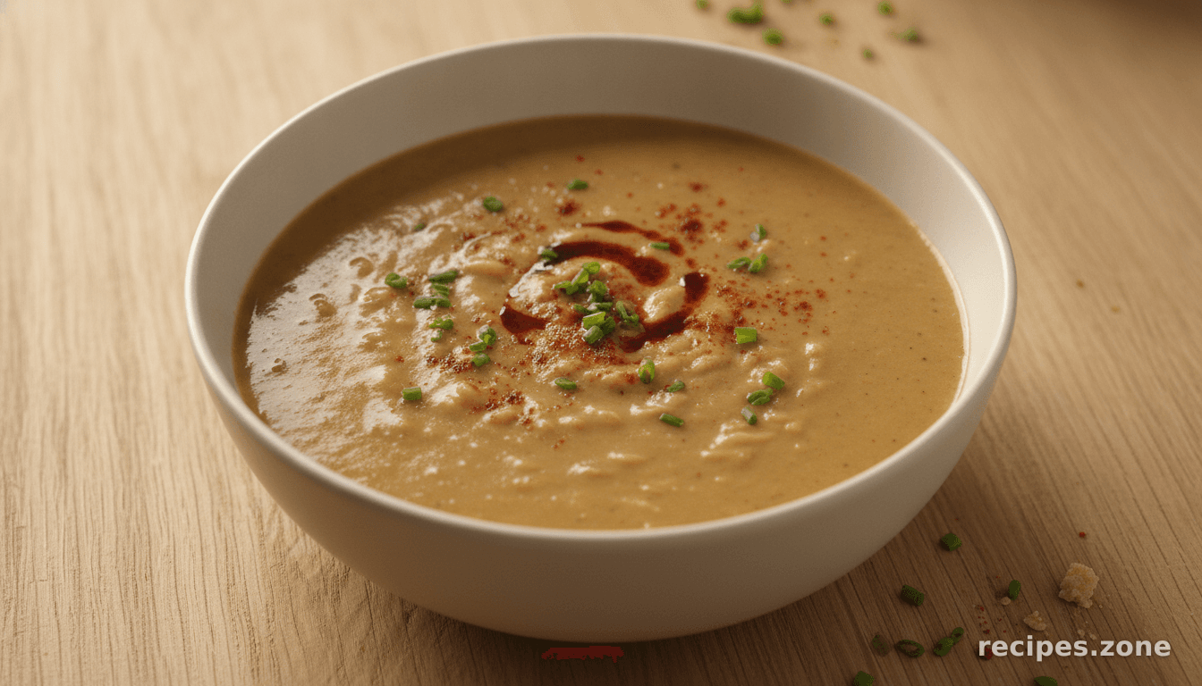 Cream of mushroom soup with smoked paprika and brown rice