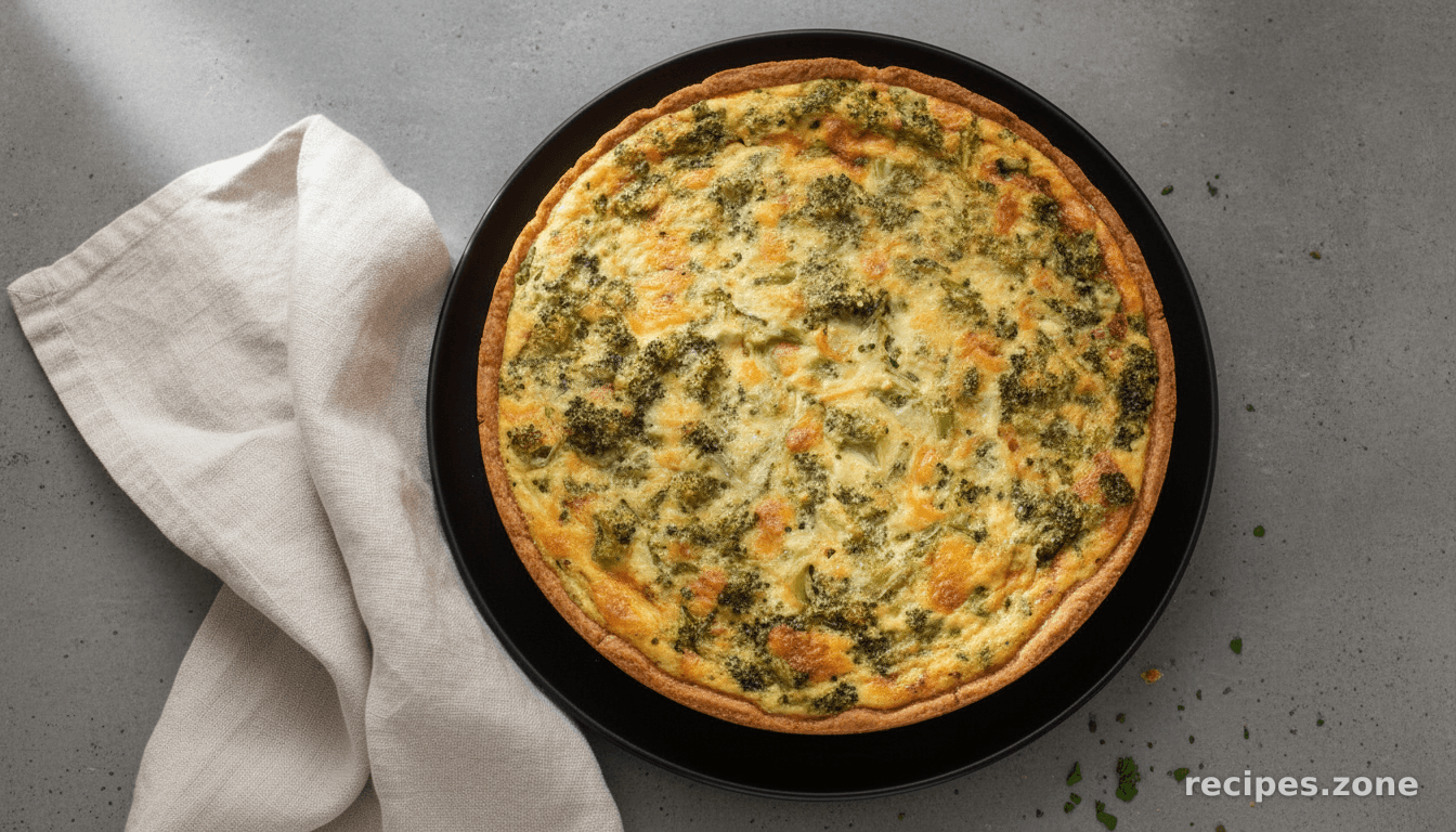 Simple Broccoli Cheddar Quiche