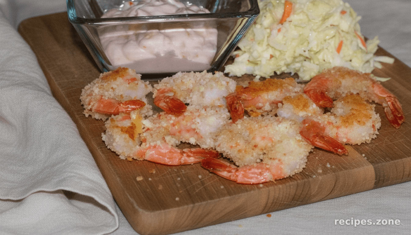 Crunchy Panko Breaded Shrimp With Sour Cream and Chili Garlic Sauce