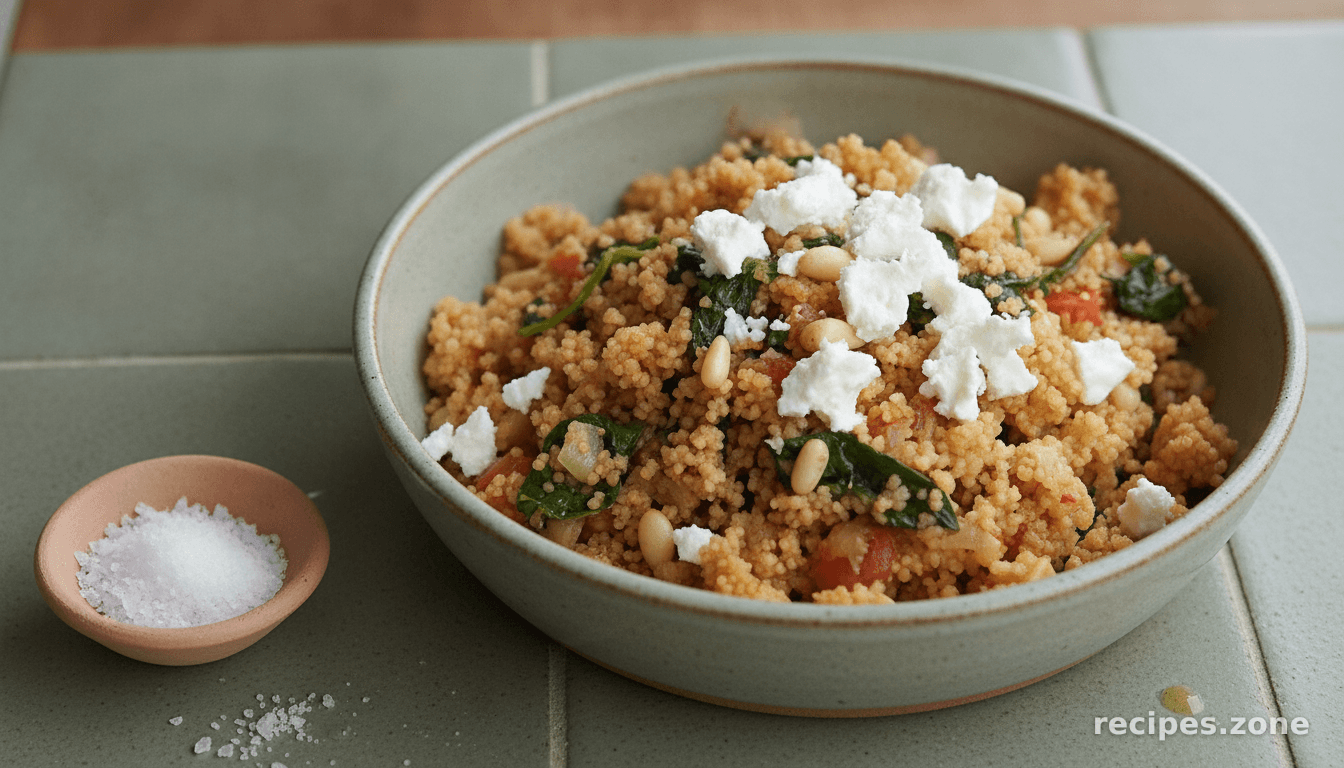 Spinach, Tomato & Onion Couscous