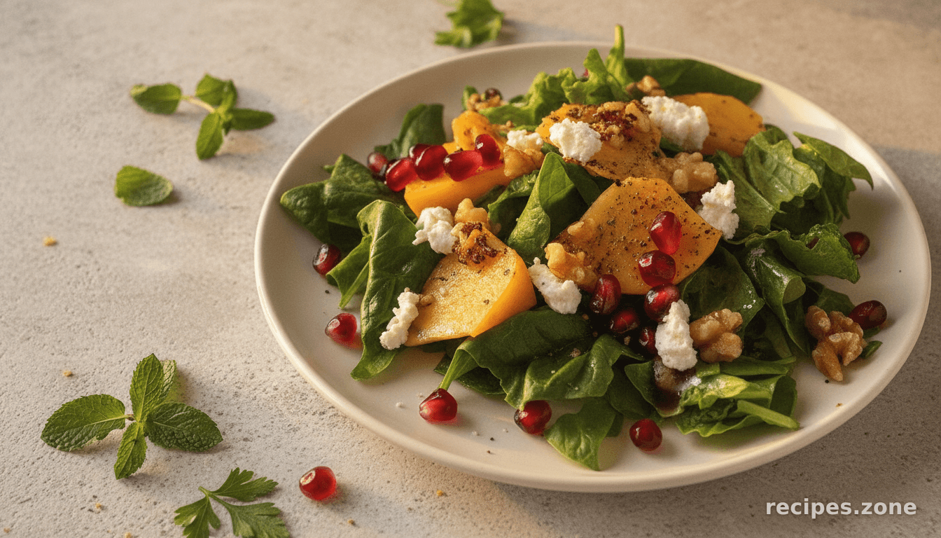 Persimmon, Pomegranate, and Goat Cheese Salad