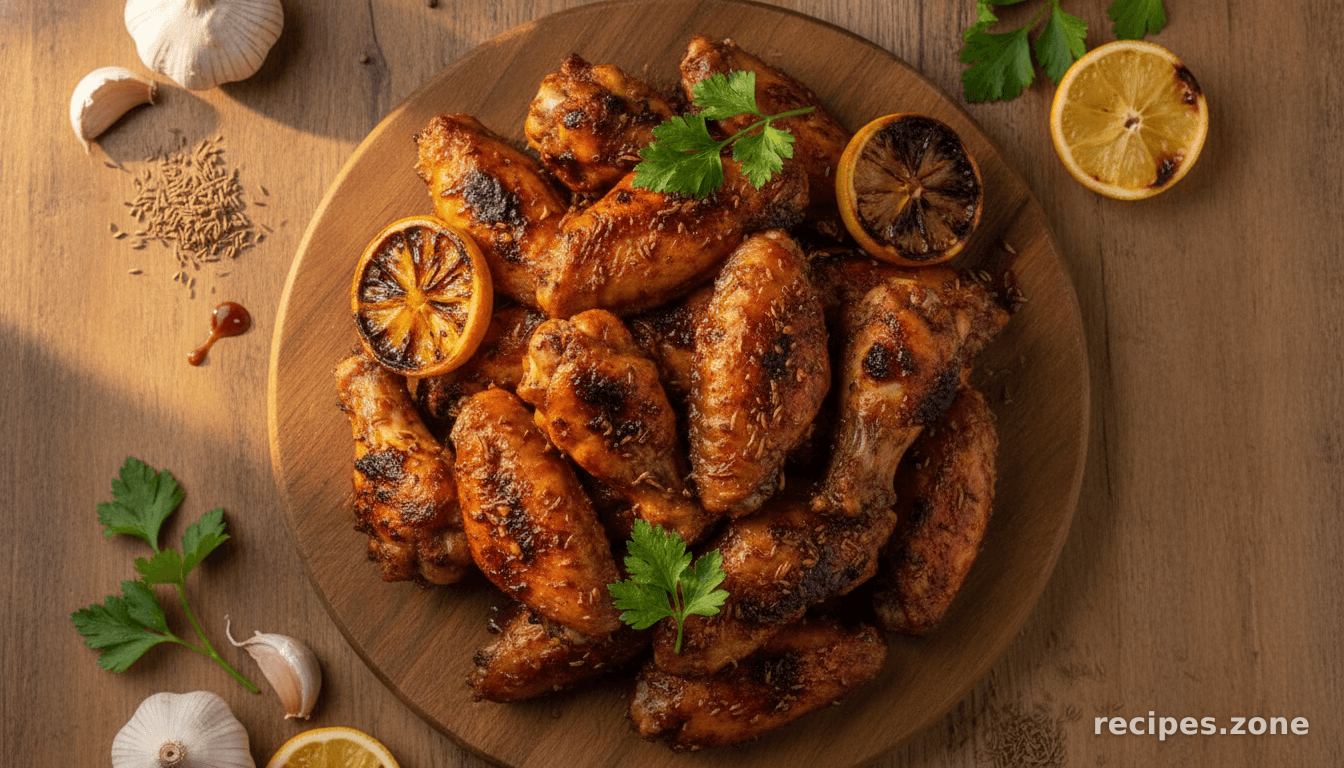 Chicken wings with cumin, lemon & garlic
