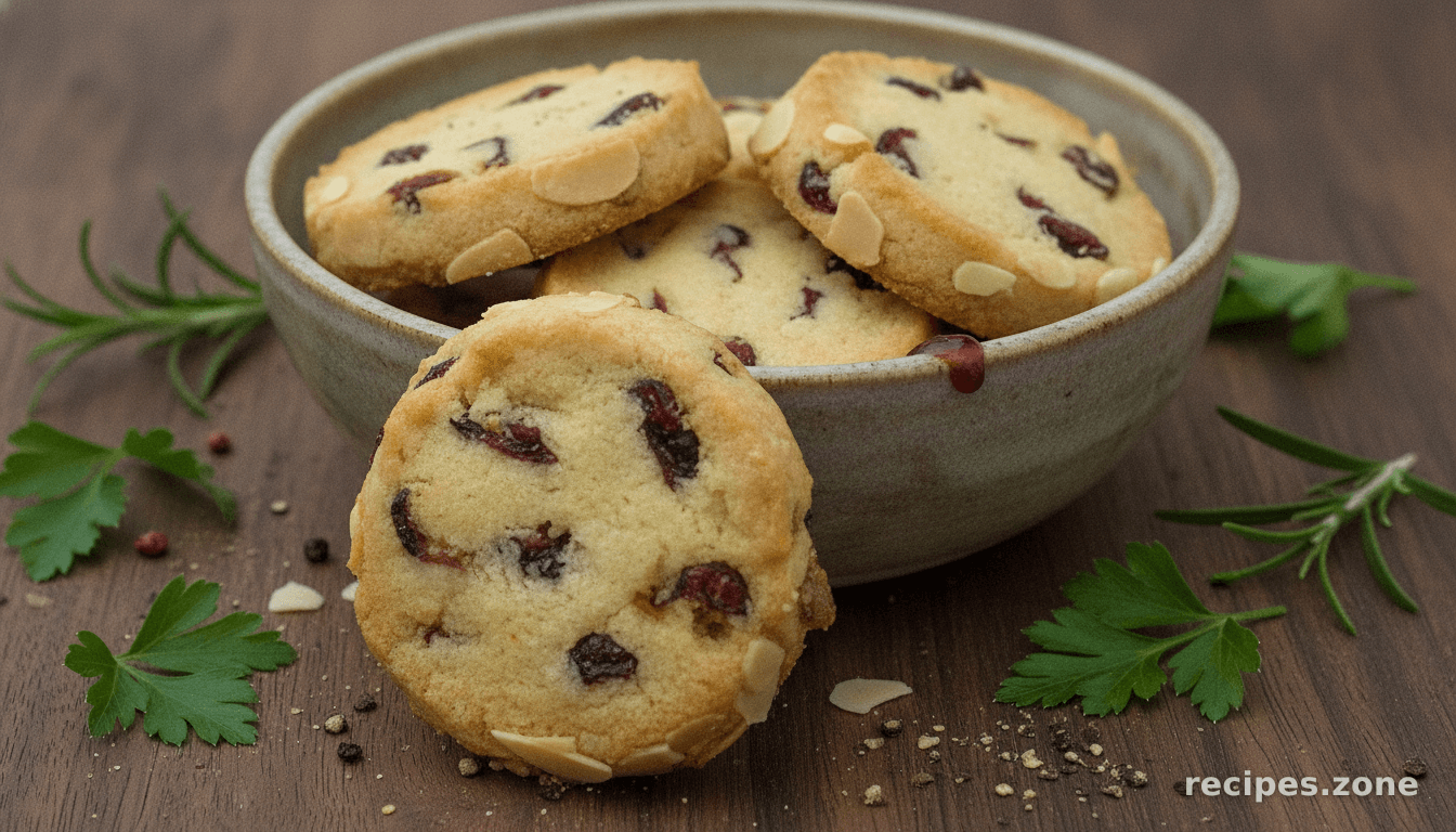 Almond and cranberry shortbread