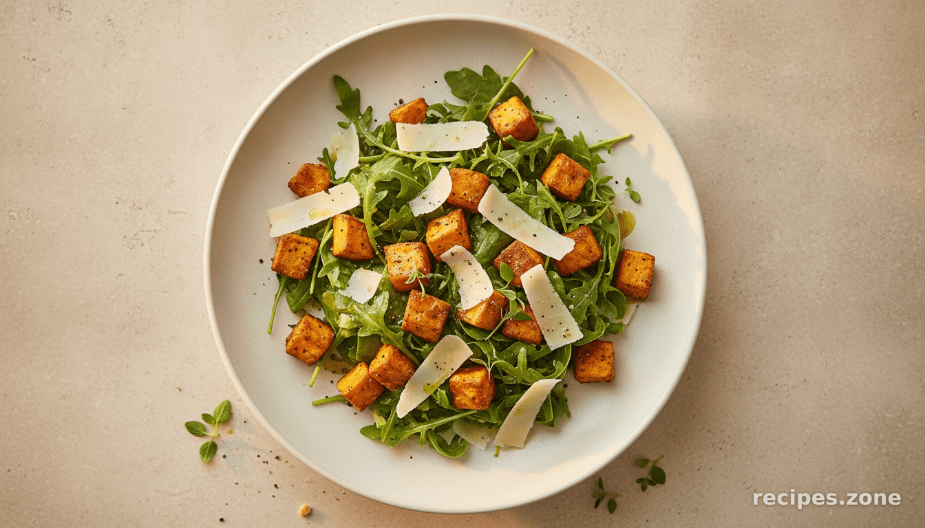 Arugula Salad With Sweet Potato Croutons