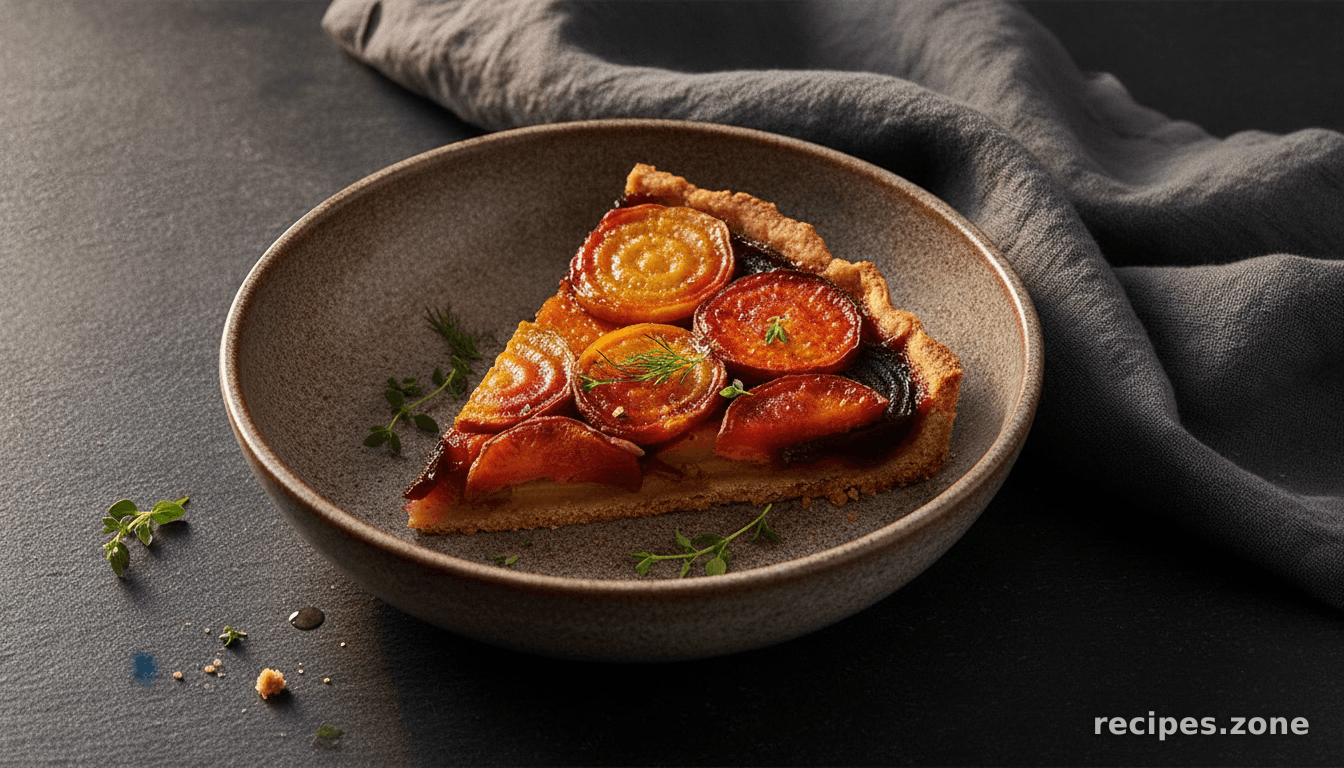 Beetroot & Sweet Potato Tart
