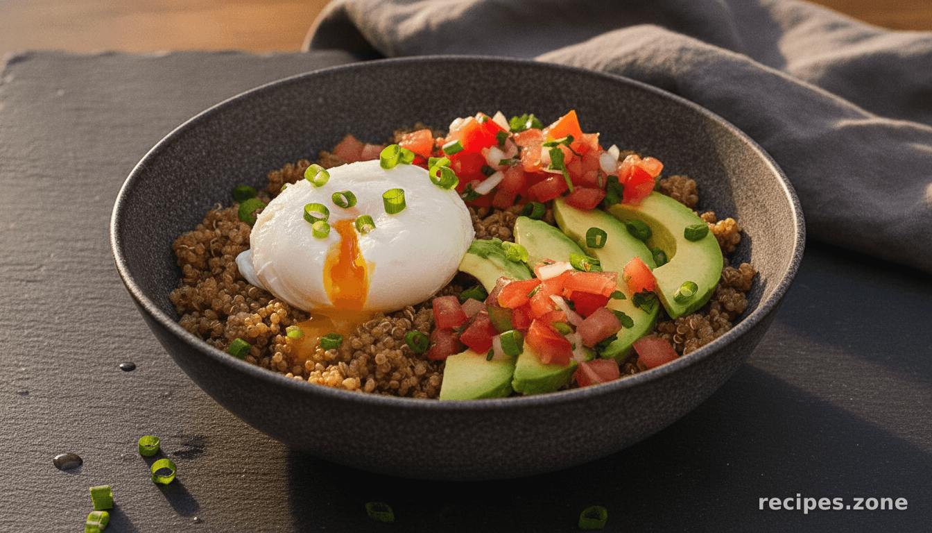 Easy Avocado Egg Quinoa Breakfast Bowl