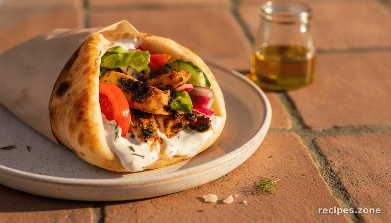 Chicken Shawarma with homemade garlic herb yoghurt sauce