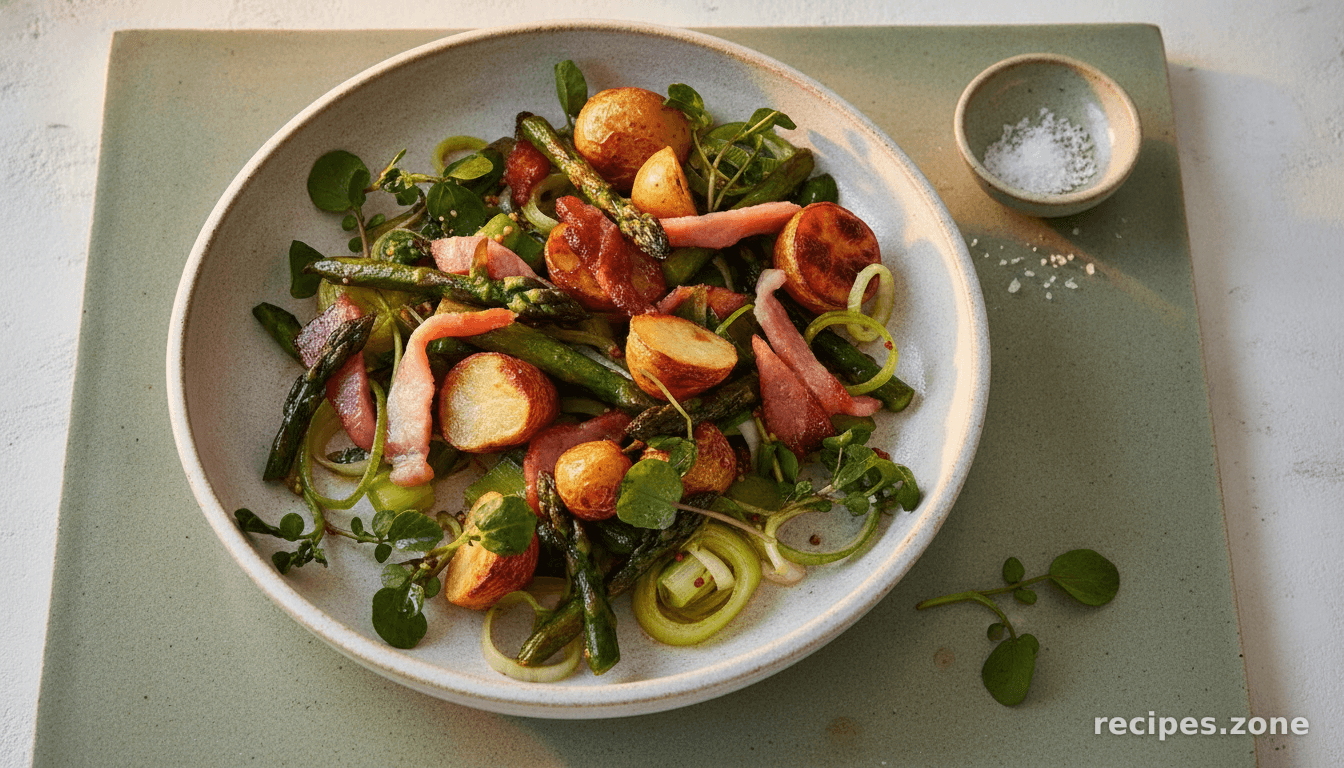 Warm roast asparagus salad