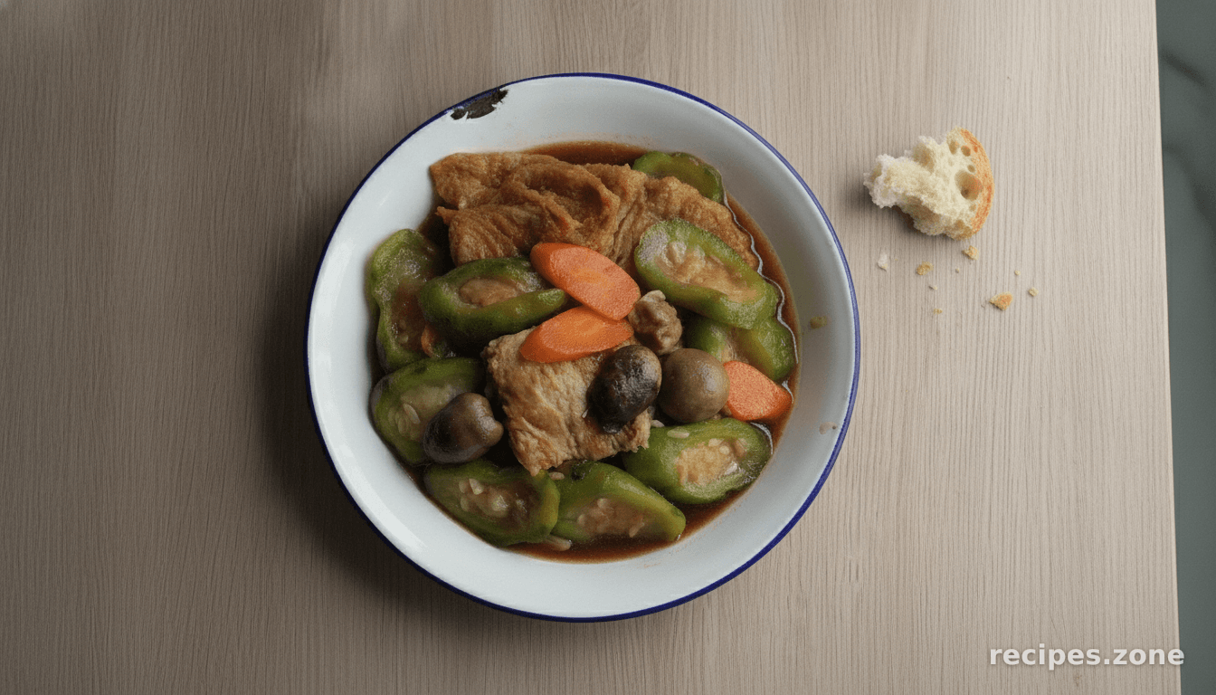 Braised Ridged Gourd With Beancurd Skin