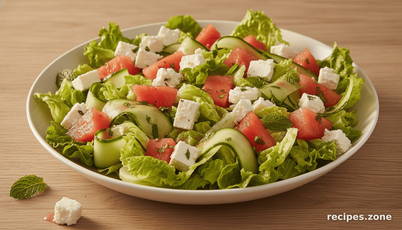 Watermelon, Feta And Mint Salad