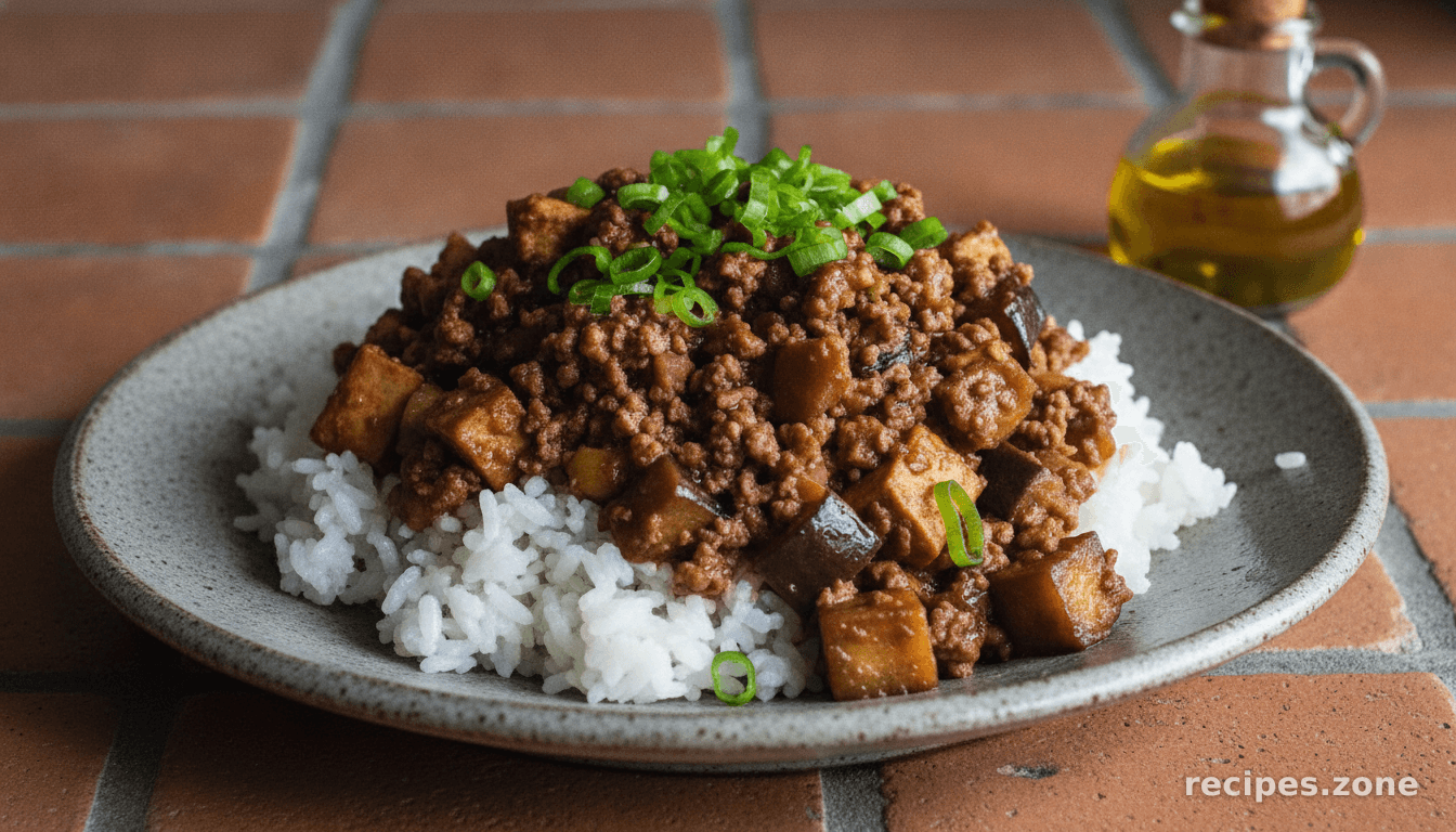 Japanese Mabo Tofu With Eggplant
