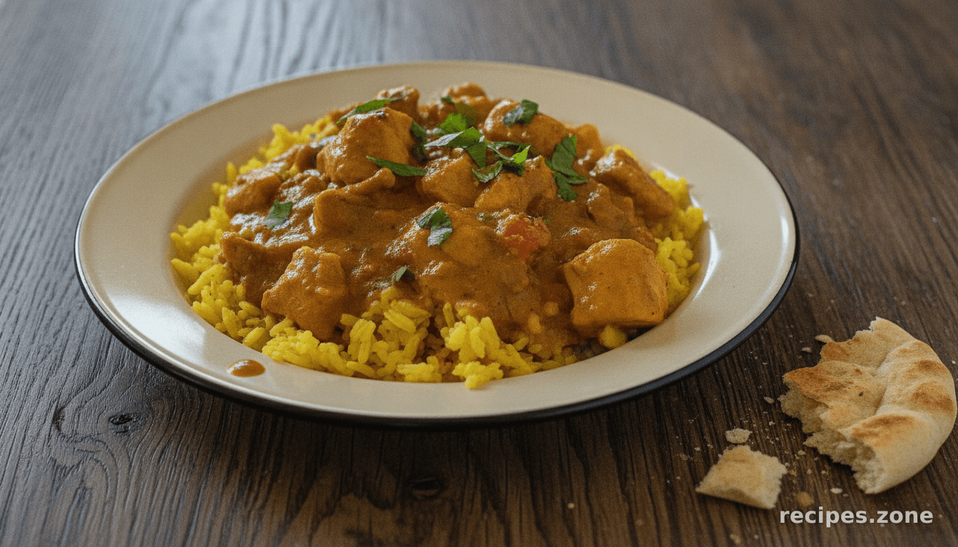 Creamy Curry Chicken With Yellow Rice