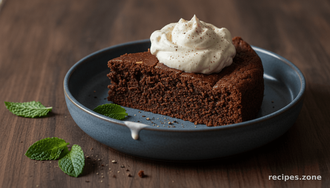Flourless Chocolate Cake With Chai Whipped Cream