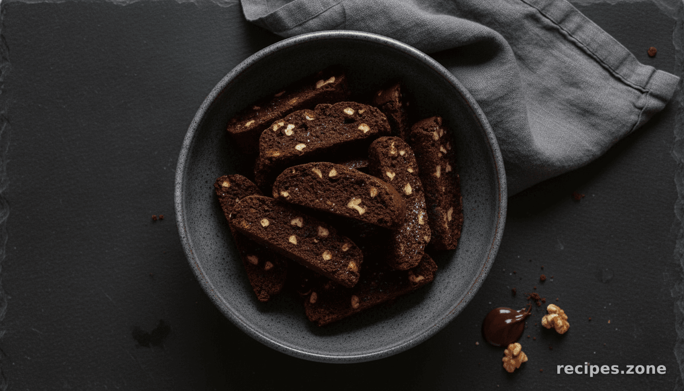 Dark Chocolate Walnut Biscotti