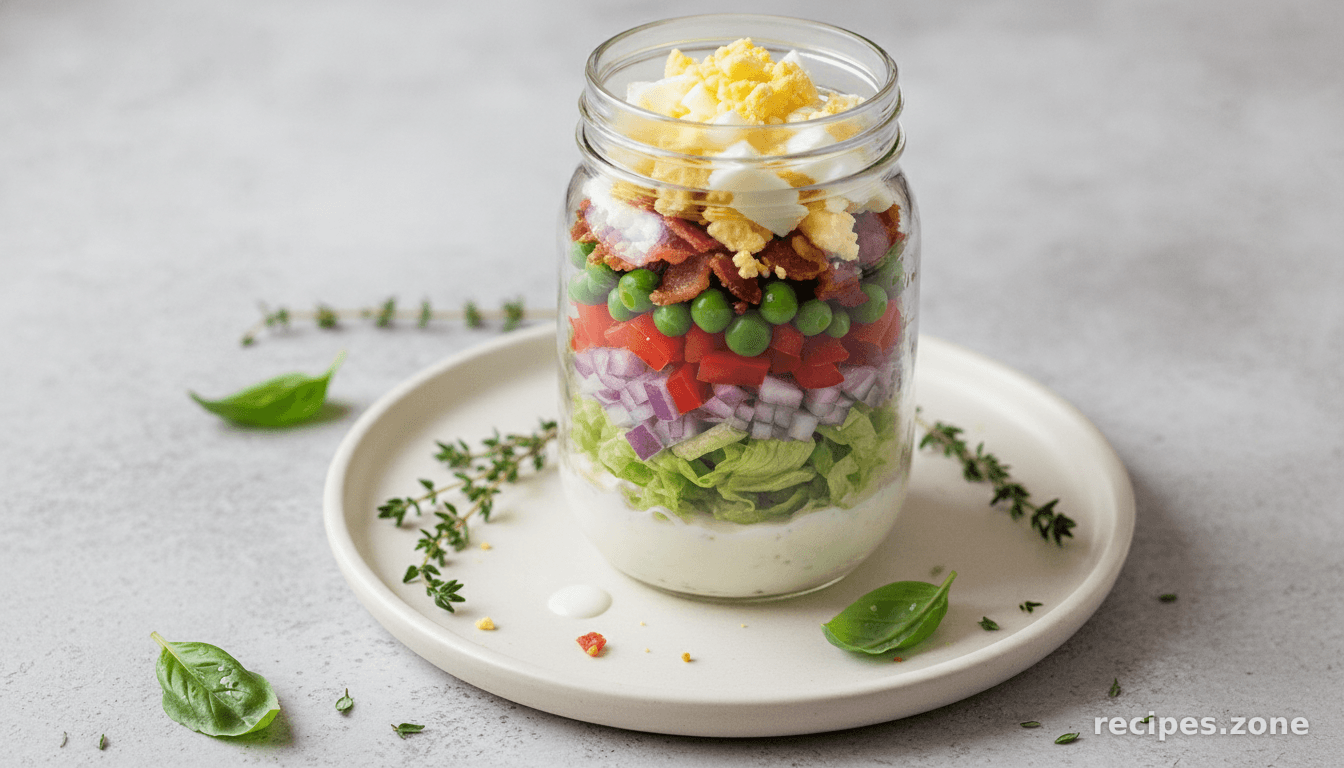 Southern 7 Layer Salad in a Mason Jar