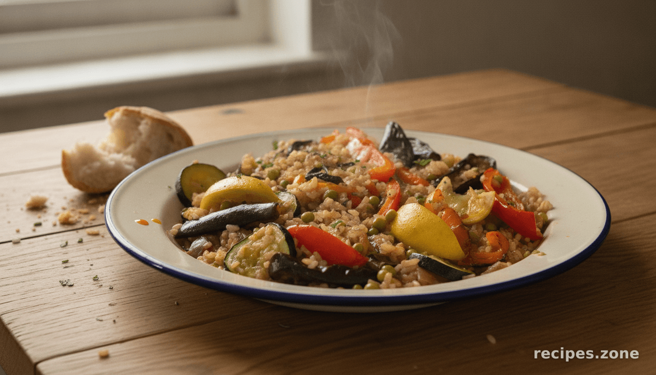 Roast fennel and aubergine paella