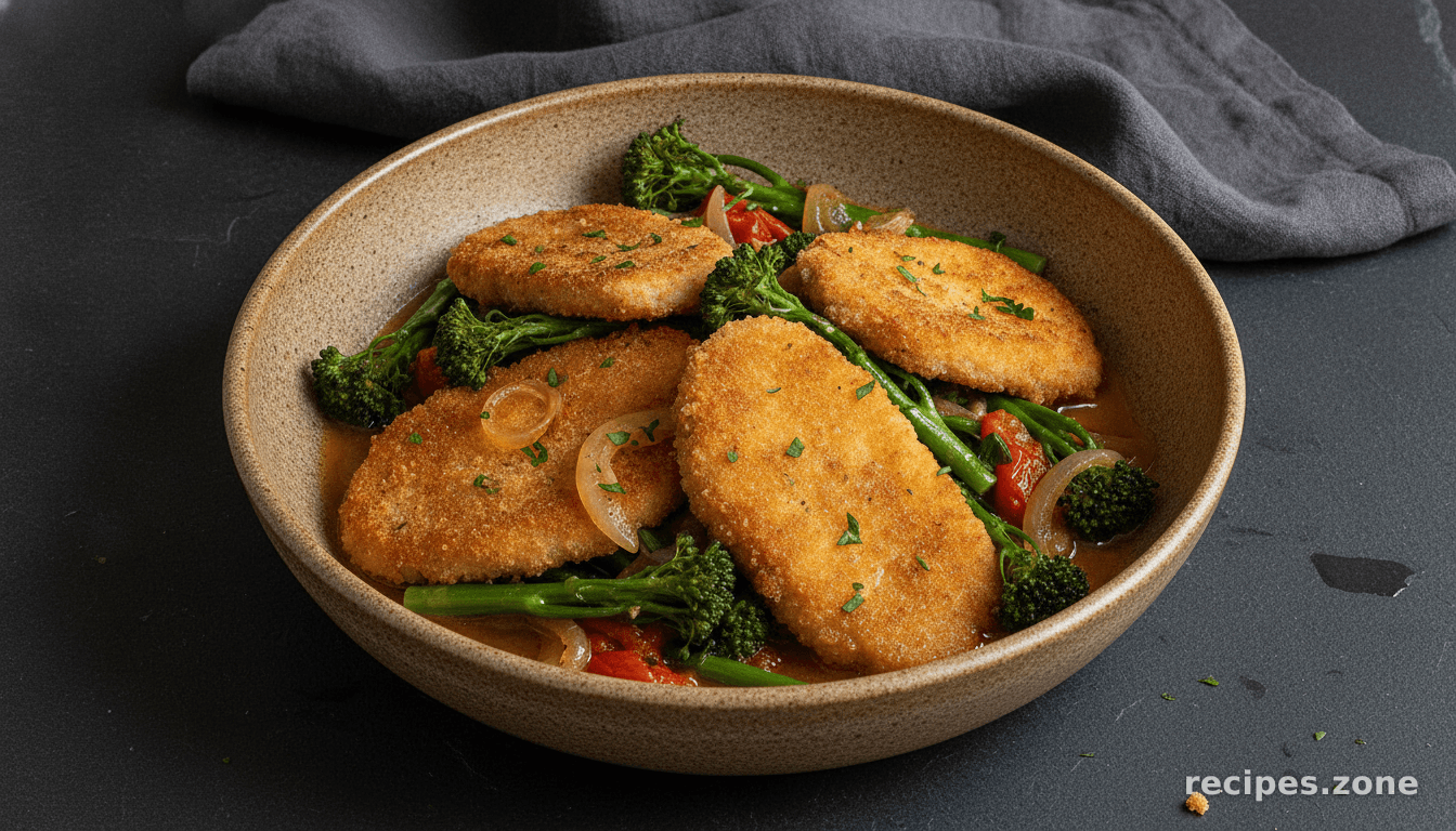 Broccoli Rabe and Breaded Veal Scallopini