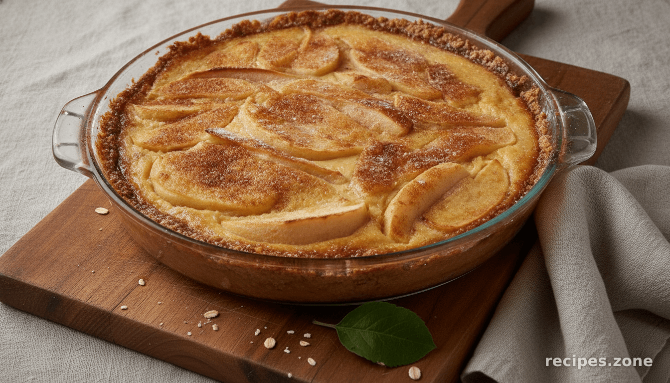 Apple Custard Pie With Oatmeal Crust