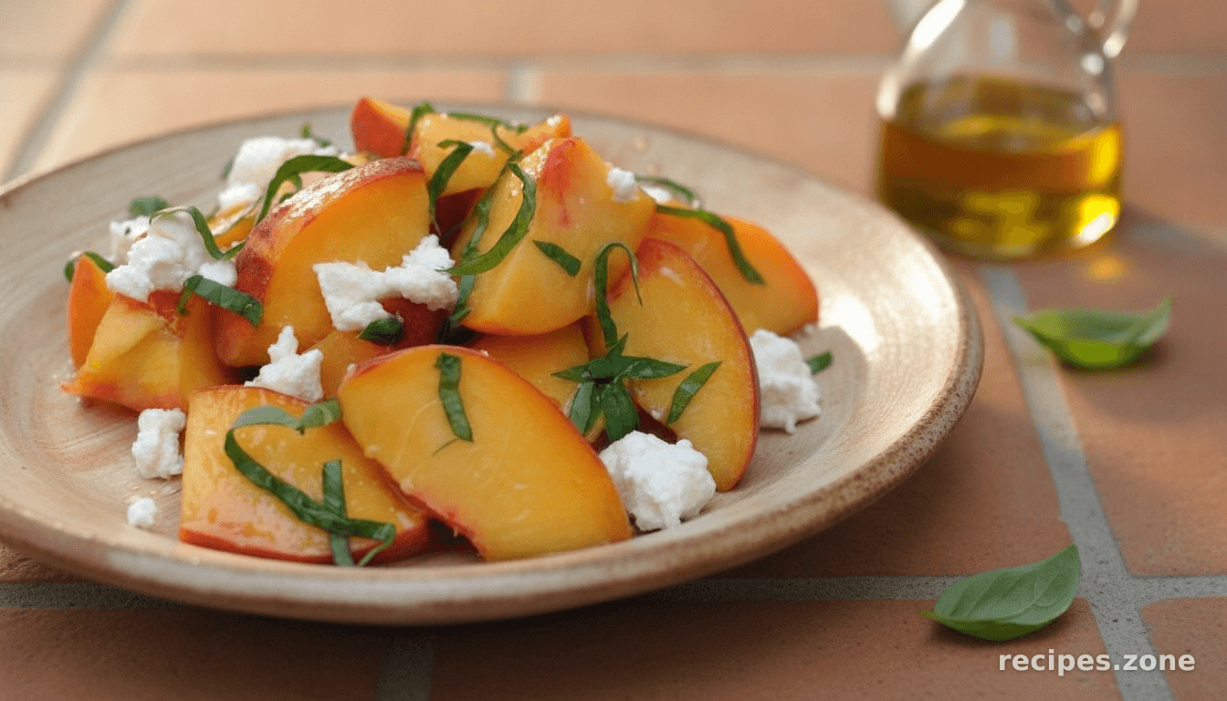 Fresh Peach With Goat Cheese Side Salad