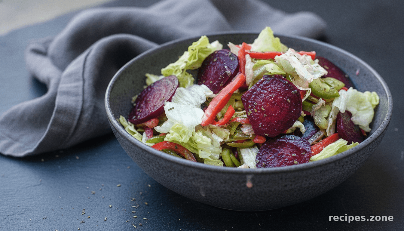 Beet Salad With Peppers and Lettuce