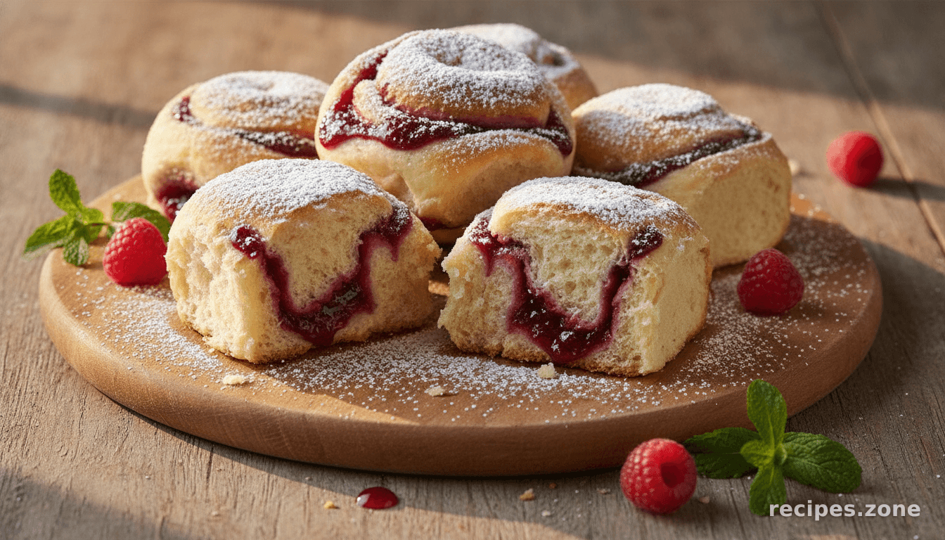Raspberry Jam Swirled Buns