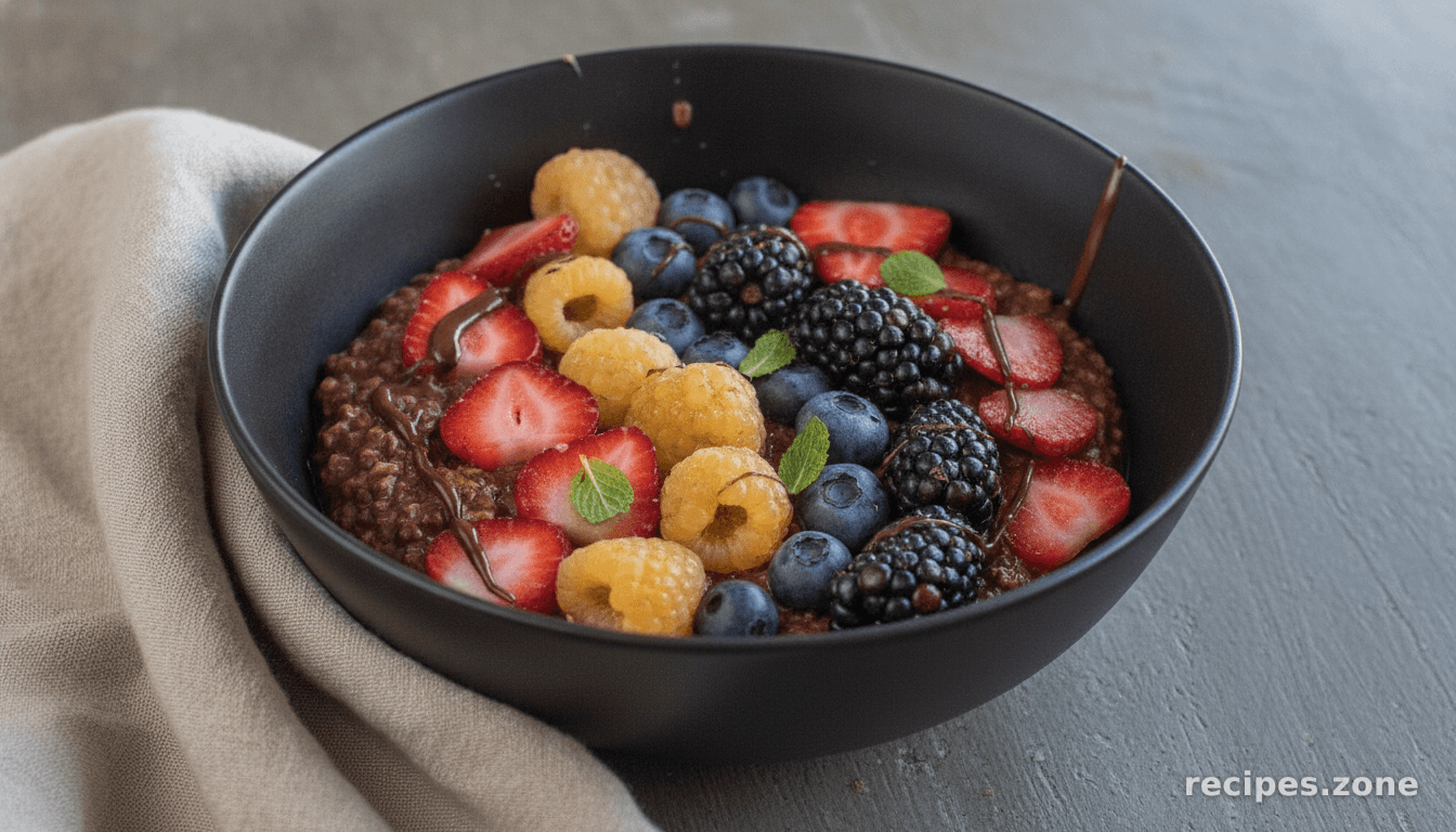 Chocolate Overnight Oats & Berries