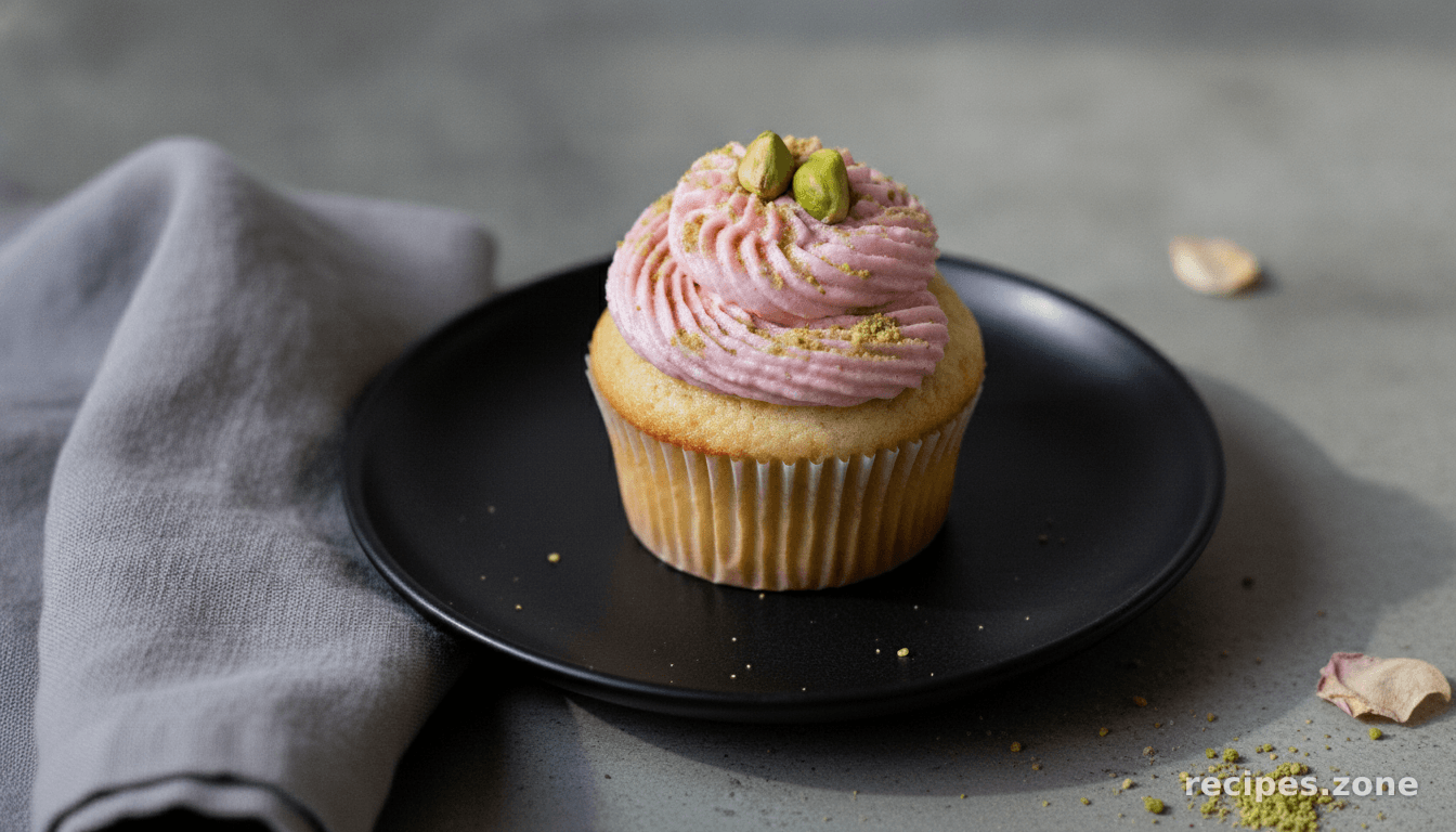 Rosewater-Pistachio Cupcakes