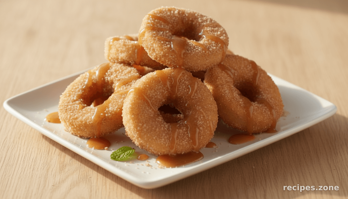Dessert Apple Rings With Cinnamon Cream Syrup