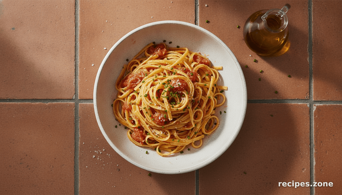 Pasta with Raw Tomato & Lemon Infused Olive Oil
