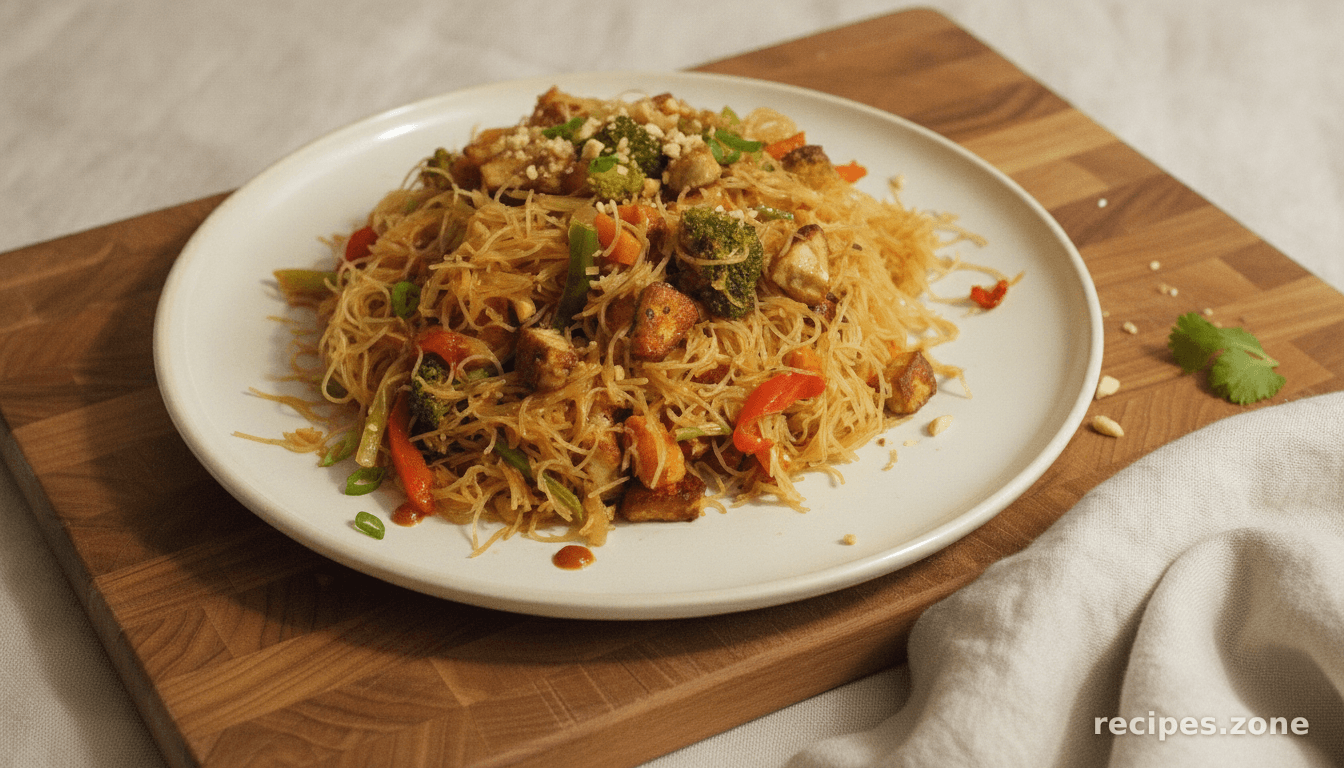 Noodles and Veggies With Peanut Sauce