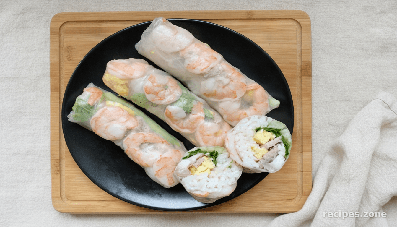 Vietnamese prawn spiralized rolls