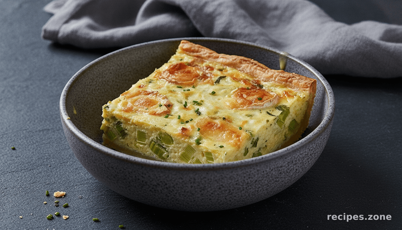 Leek and goat’s cheese quiche