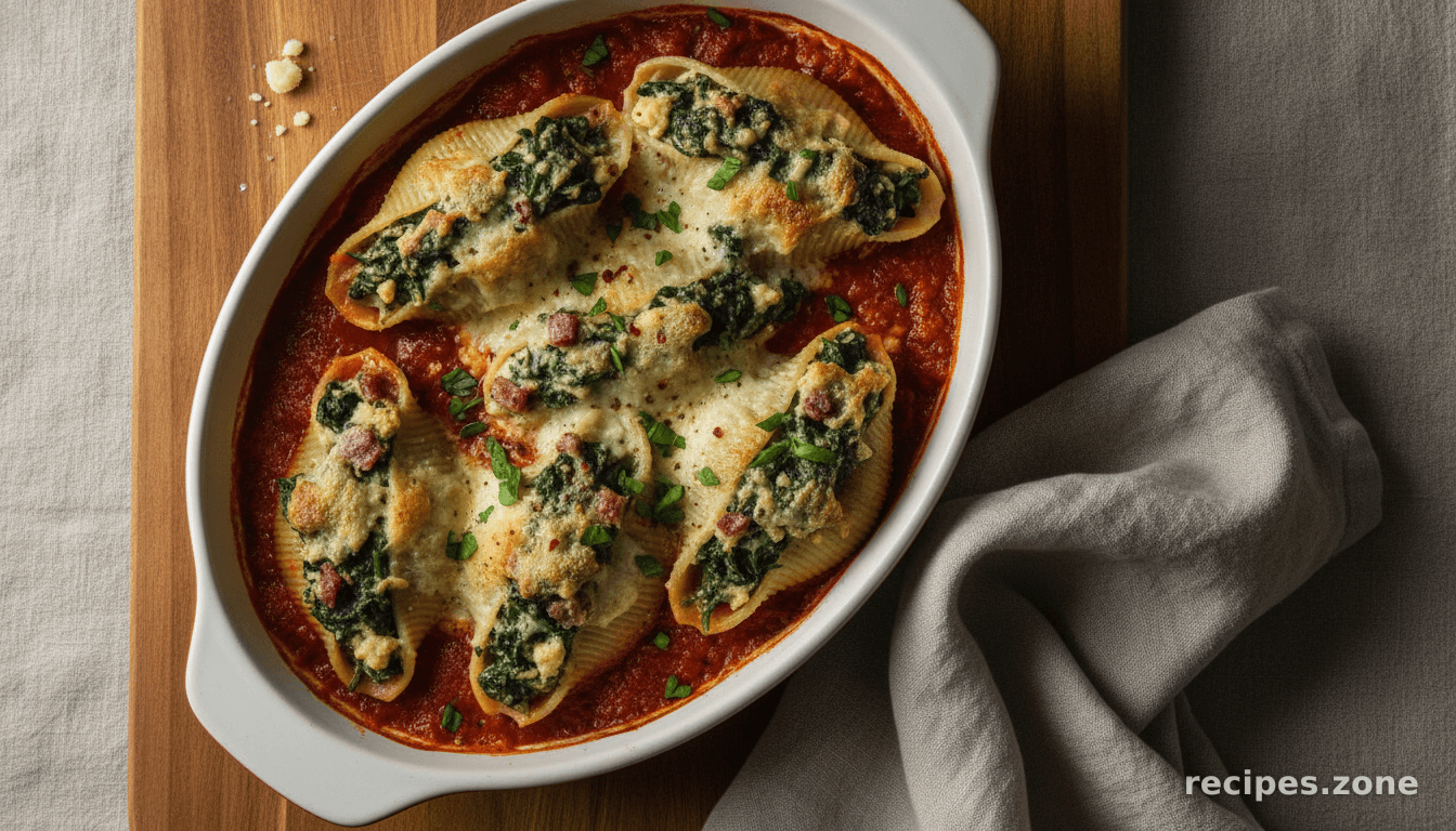 Cheesy Spinach Stuffed Shells