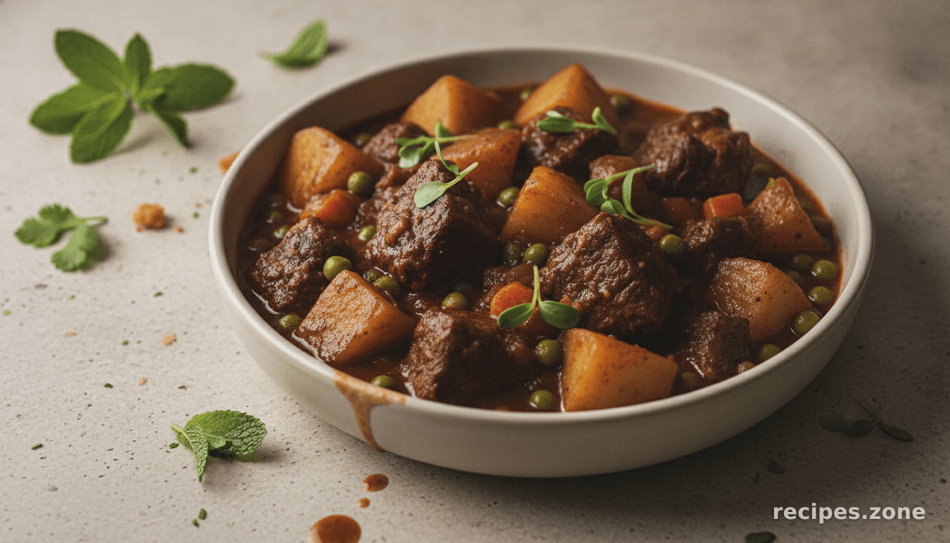 Slow Braised Red Wine Lamb Stew with Moroccan Spices
