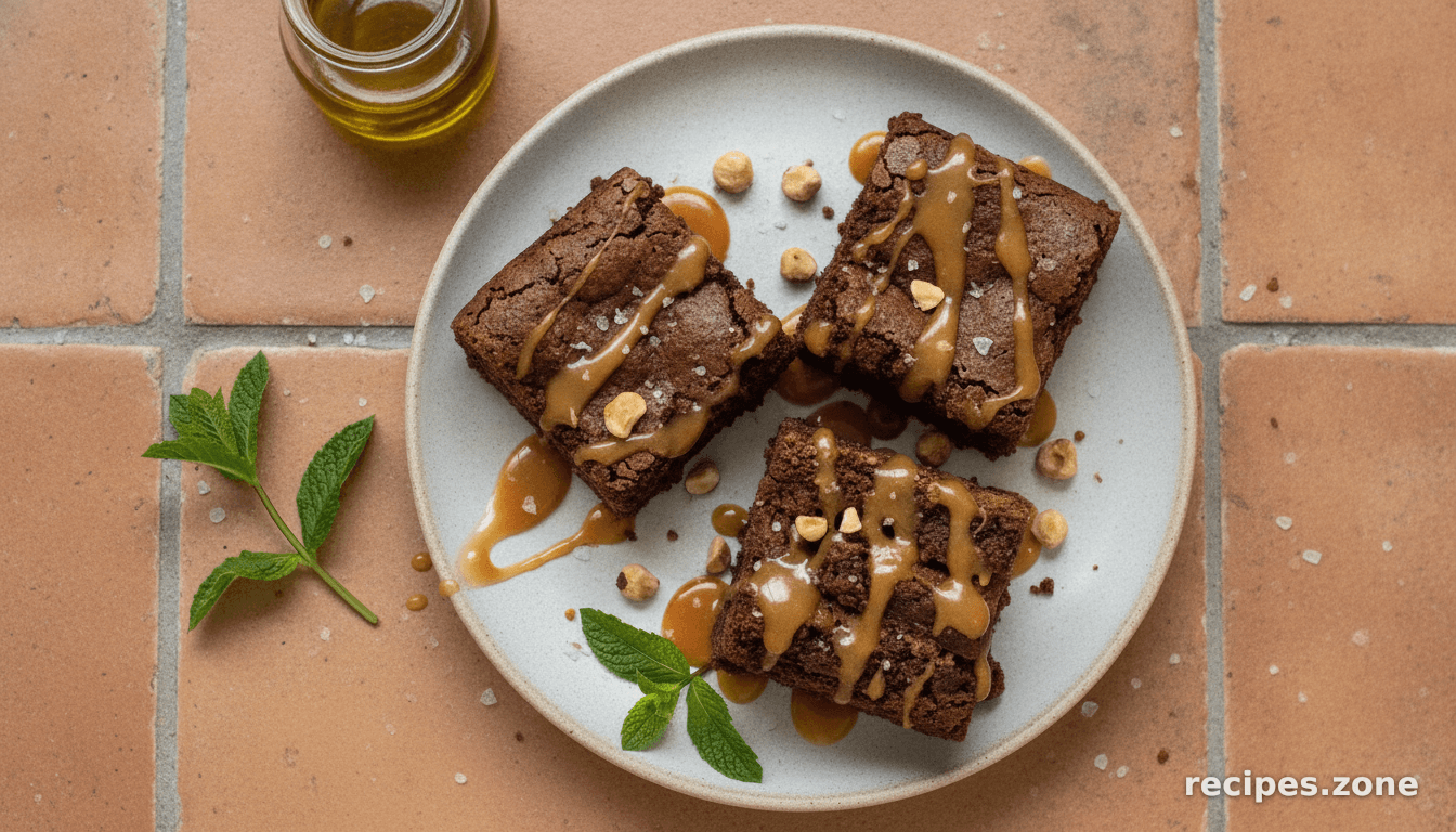Fudgy Nutella Brownies with Salted Caramel Sauce