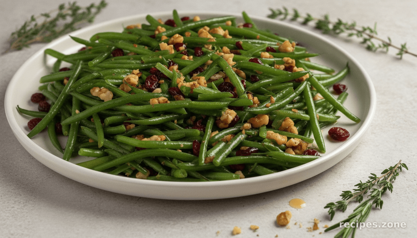 Green Beans With Roasted Walnuts and Sweet Cranberries
