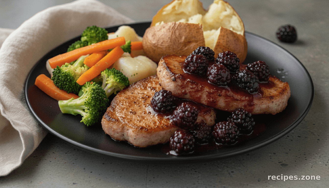 Pork Chops With Blackberry Port Sauce