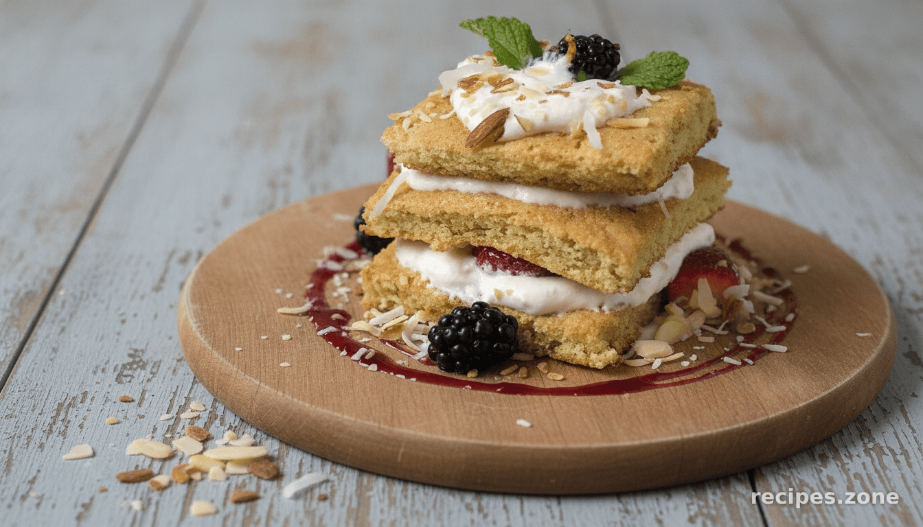 Almond and Coconut Cream Fruit Cake